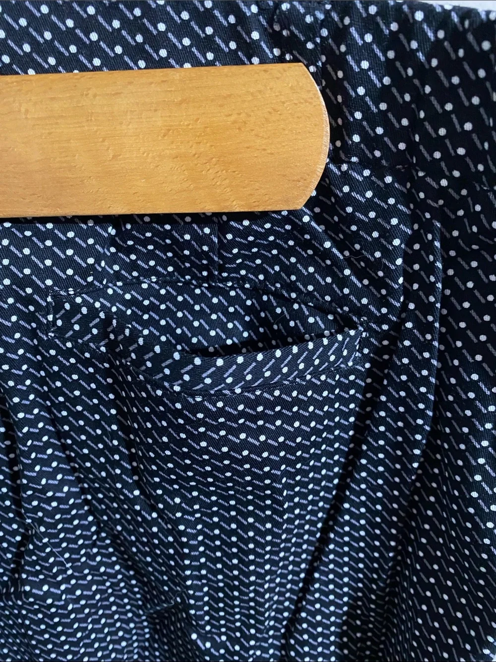 Kim Rogers Navy Micro‑Pattern Stretch Dress Pants